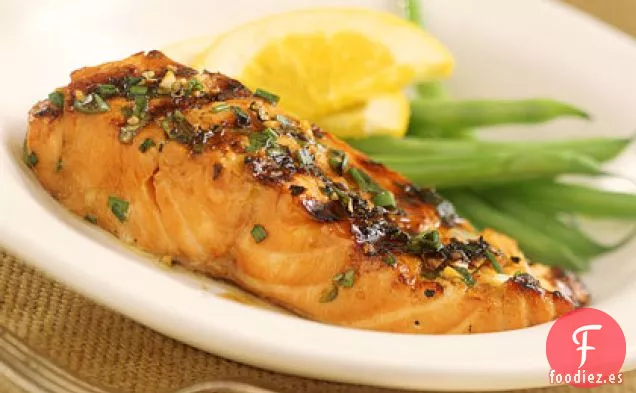 Salmón a la parrilla de Naranja y Bourbon