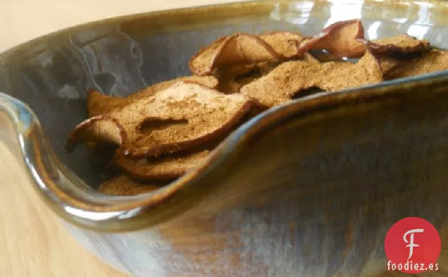 Chips De Manzana Caseros Con Canela, Curry y Jengibre
