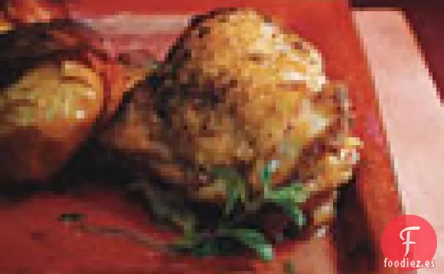 Manzanas para Dama Envueltas En Tocino Y Pollo al horno