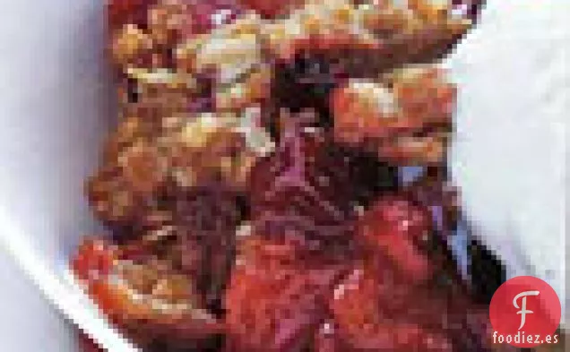 Crujiente de Arándano y Manzana con Cobertura de Streusel de Avena
