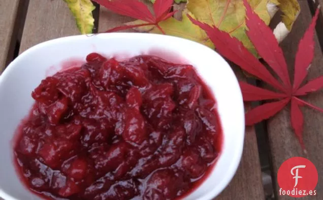 Chutney de Arándanos y Manzana de Un Paso