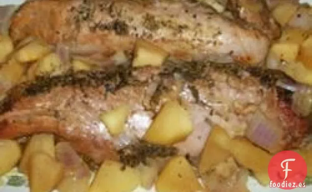 Carne de Cerdo con Hierbas y Manzanas