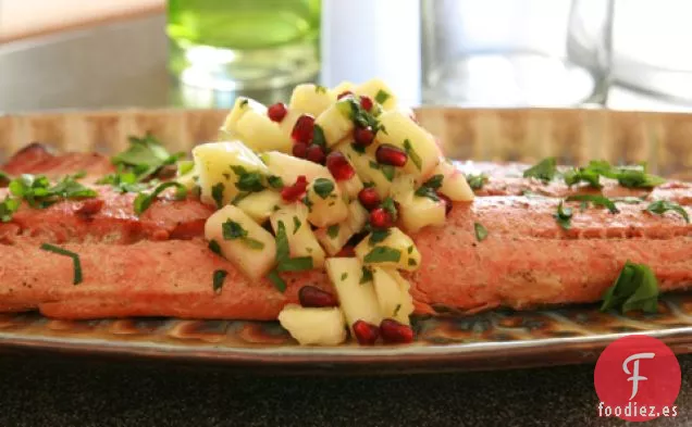 Salmón Con Salsa De Piña y granada