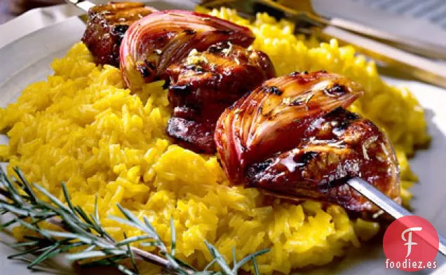 Brochetas de Cordero a la Parrilla de Albaricoque