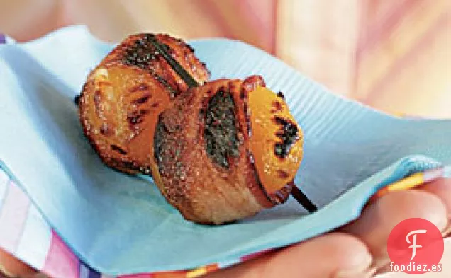 Albaricoques Rellenos envueltos en tocino