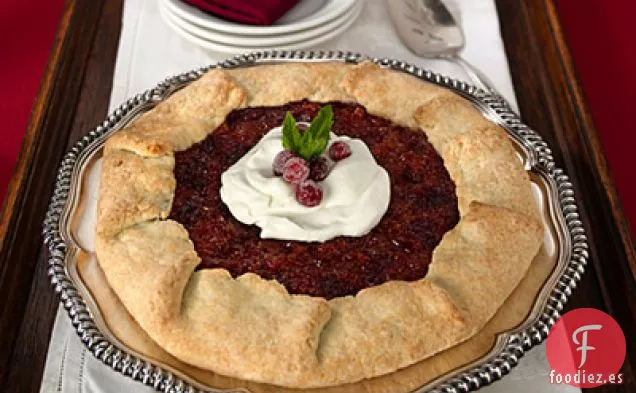 Tarta rústica de albaricoque y arándano