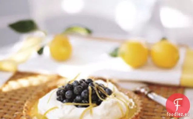 Tarta de limón y arándanos