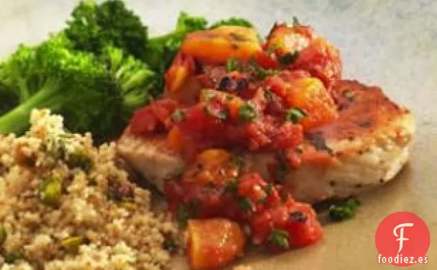 Chuletas De Cerdo Con Chutney De tomate y Albaricoque