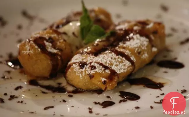Plátanos Fritos con Miel de Lavanda y Chocolate de Cinco Especias