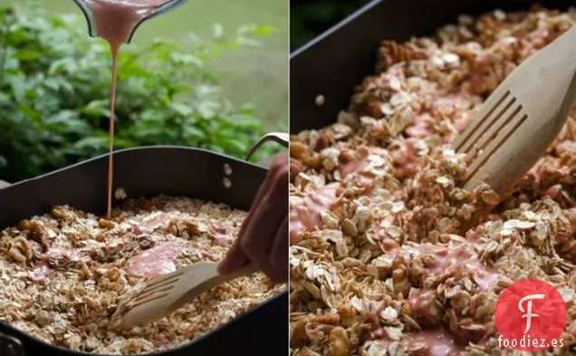Granola de fresa y plátano