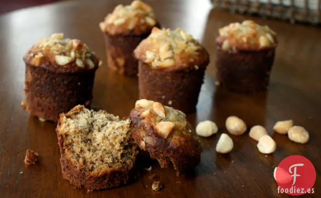 Muffins de Nuez de Macadamia de Plátano