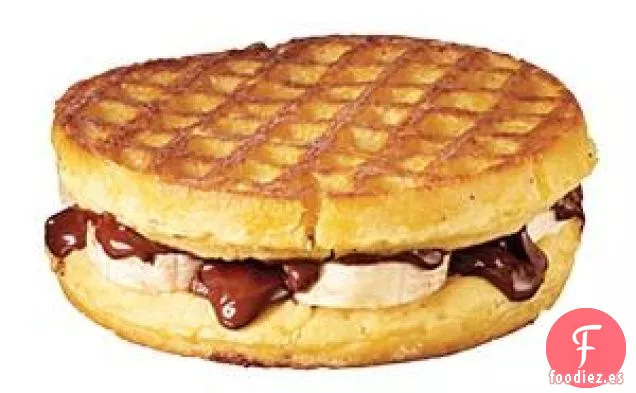Panini De Gofres De Plátano Y Chocolate