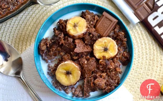 Harina de Avena Horneada con Chocolate y Plátano