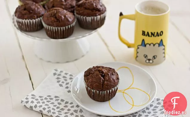 Muffins de Desayuno de Plátano y Chocolate Negro
