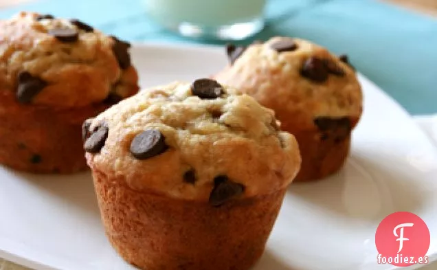 Muffins de Plátano con Chispas de Chocolate negro