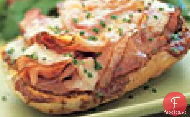 Sándwiches de Jamón, Queso Cheddar y Mantequilla de Manzana