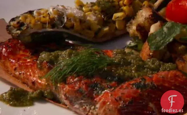 Pescado de Taima-Tabla de Cedro Salmón a la Parrilla