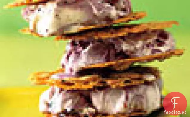 Sándwiches De Helado De Almendras A La Florentina Y Frambuesas Negras