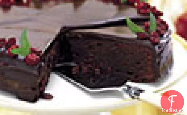 Tarta de chocolate y arándanos