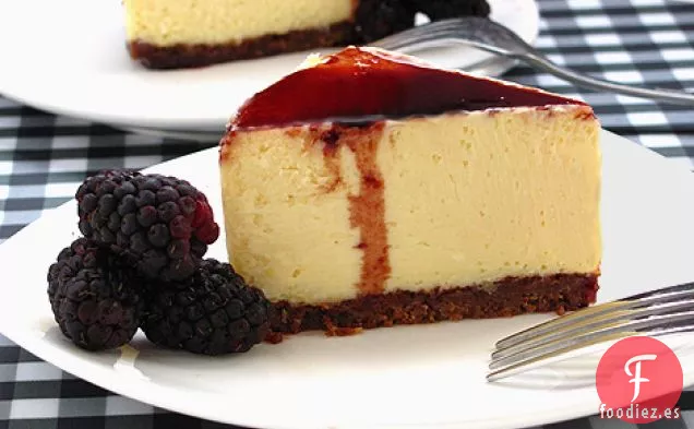 Tarta De Queso De Limón Con Reducción De Balsámico De Mora