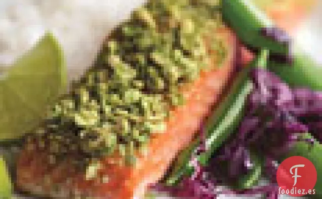 Salmón Wasabi Crujiente con Lima