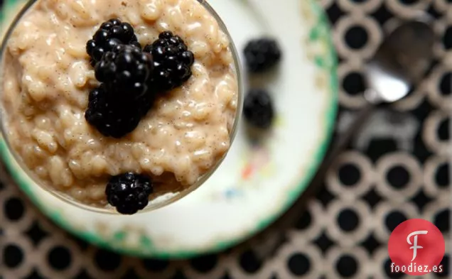 Arroz Con Leche Risotto Con Azúcar Morena Y Vainilla