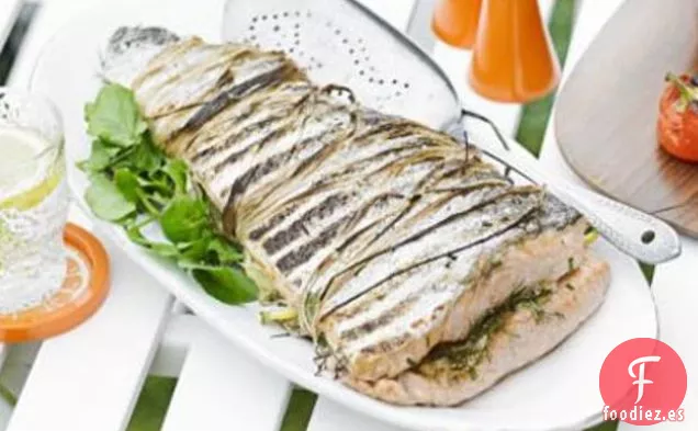 Filete De Salmón A La Barbacoa Con Limón y Eneldo