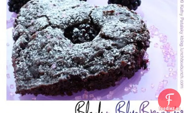 Brownies de Corazón Negro y Azul