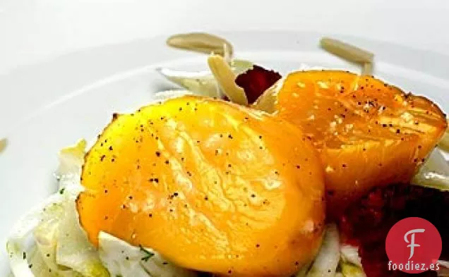 Vieiras Ahumadas De Aliso Con Ensalada De Hinojo