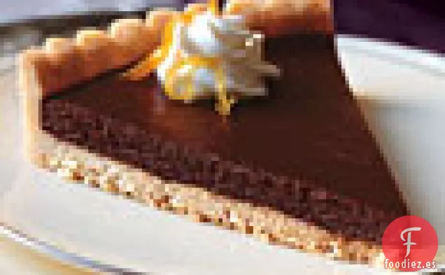 Tarta Agridulce De Chocolate y cítricos Con Crema Batida De Jazmín