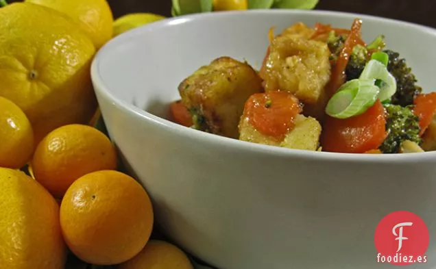 Tofu de Naranja Vegano sin Gluten, Kung Hei Fat Choy