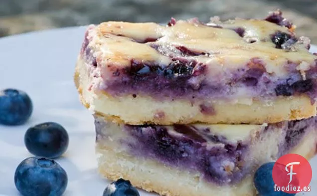 Cuadrados de Tarta de Queso de Arándanos