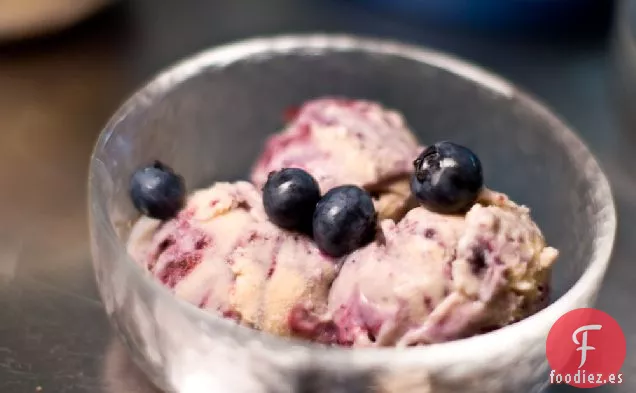 Helado De Té Negro Con Remolino De Arándanos