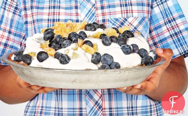 Tarta de Helado de Melocotón y arándanos
