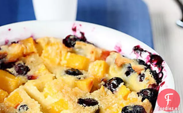 Melocotón Arándano Clafouti