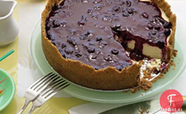 Tarta De Queso Con Cobertura De Arándanos