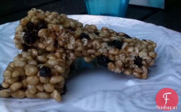 Barritas Crujientes De Arroz Con Arándanos Y Pasas