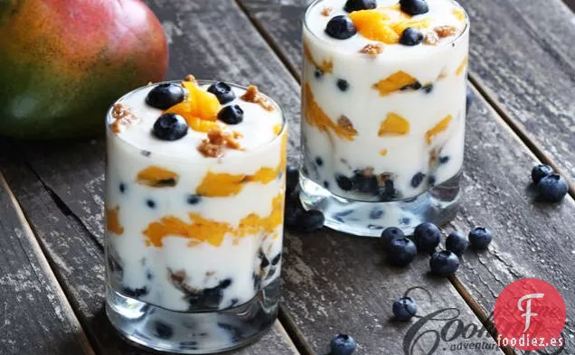 Parfait De Arándanos Y Mango
