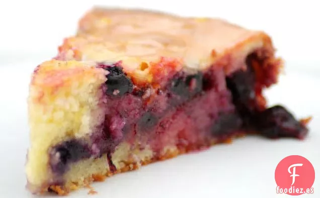 Pastel De Café De Arándano y limón Con Glaseado De Limón