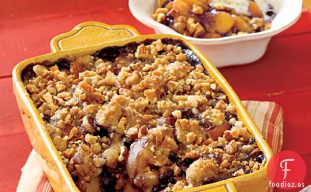 Crumble de Melocotón y Arándanos