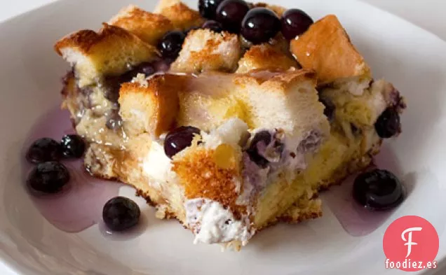 Tostada Francesa De Arándanos Durante La Noche Con Jarabe De Arándanos