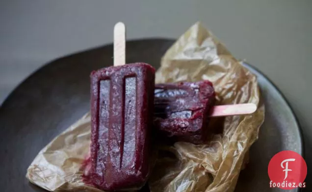 Paletas heladas de arándano, frambuesa y menta