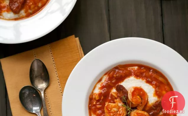 Camarones al estilo Étouffée y Sémola de Maíz