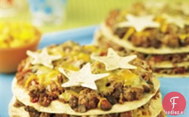 Torres De Tortilla De Carne Y Queso