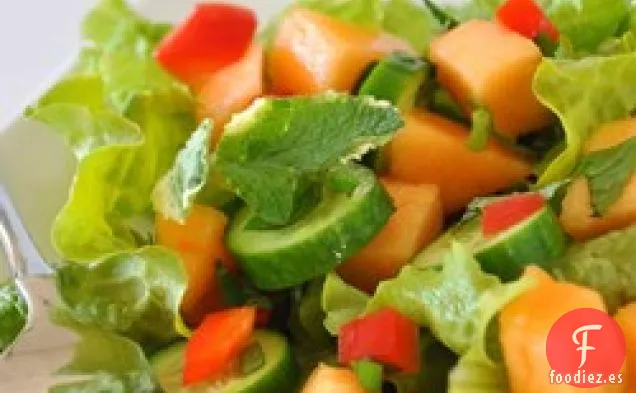 Ensalada De Melón De Espinacas Con Menta