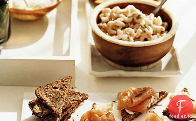 Camarones de Laurel con Hierbas y Galletas de Centeno