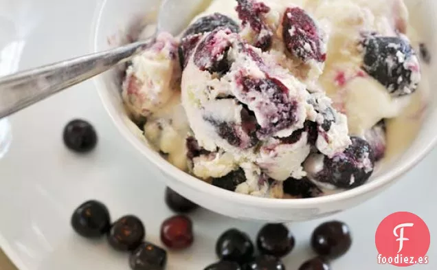 Helado Rápido De Coco Con Cerezas Asadas