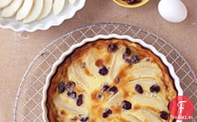 Pera Y Cereza Seca Clafouti