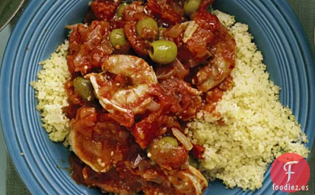 Camarones con Tomates y Aceitunas