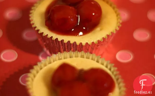 Mini Pasteles de Queso de Cereza Súper Fáciles